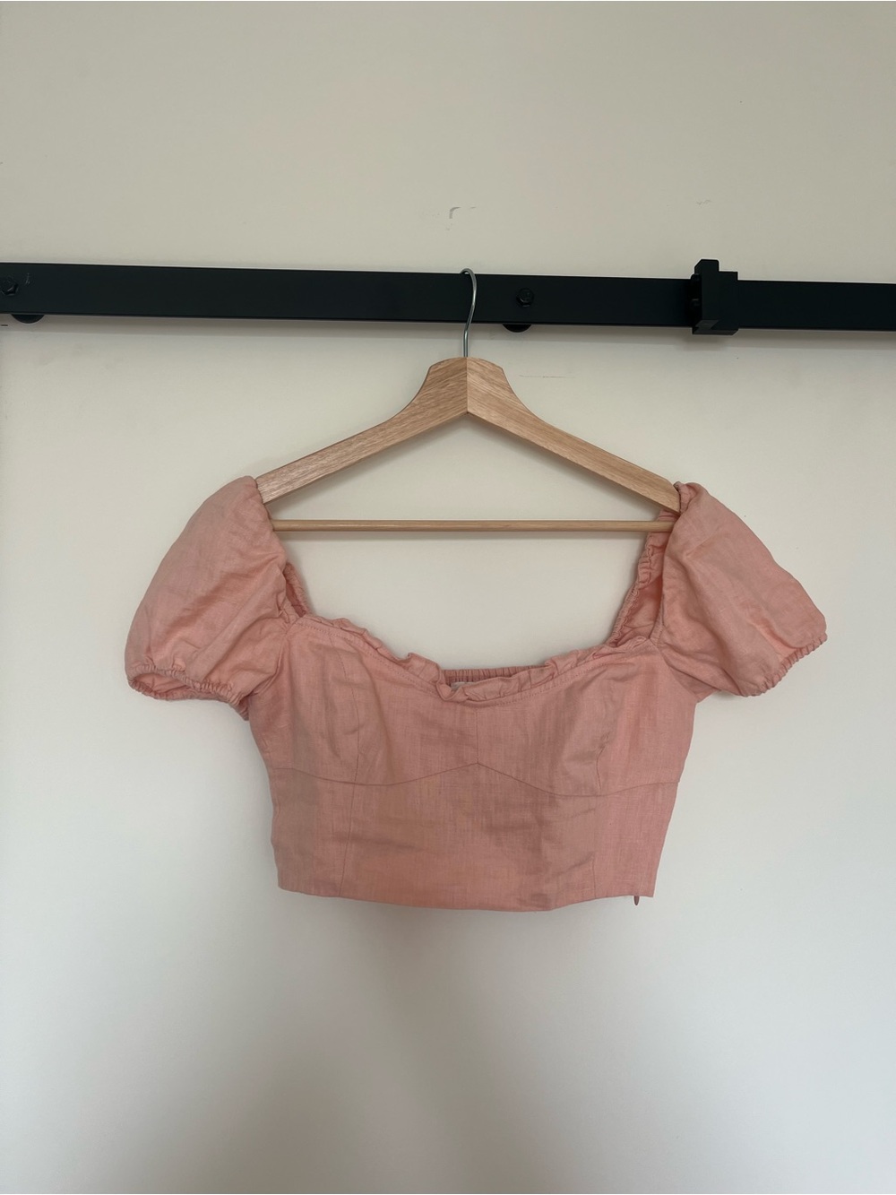 Wilfred Blush Pink Puff Sleeve Crop Top
